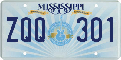 MS license plate ZQQ301