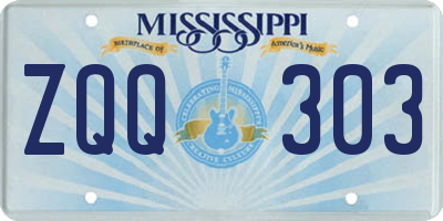 MS license plate ZQQ303