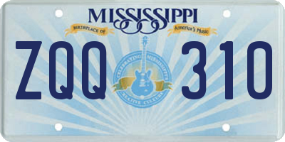 MS license plate ZQQ310
