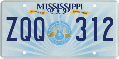 MS license plate ZQQ312