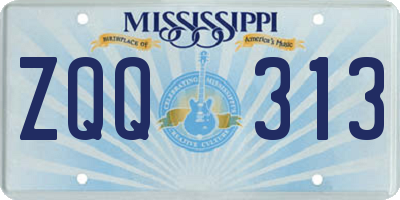 MS license plate ZQQ313