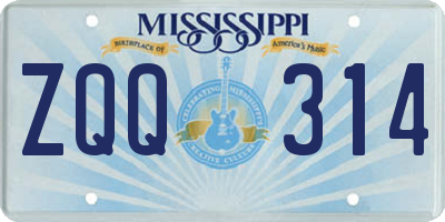 MS license plate ZQQ314