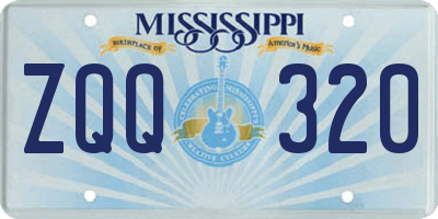 MS license plate ZQQ320