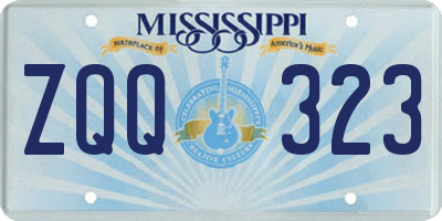MS license plate ZQQ323