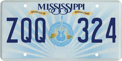 MS license plate ZQQ324
