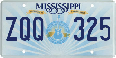 MS license plate ZQQ325