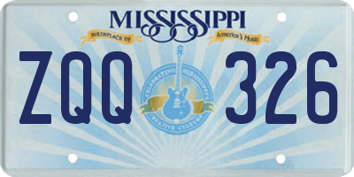 MS license plate ZQQ326