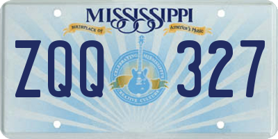 MS license plate ZQQ327