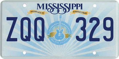 MS license plate ZQQ329