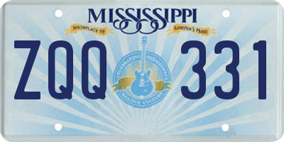 MS license plate ZQQ331