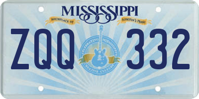 MS license plate ZQQ332
