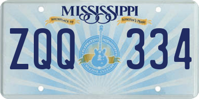 MS license plate ZQQ334