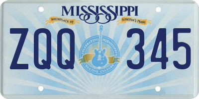 MS license plate ZQQ345