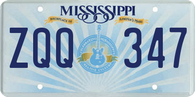 MS license plate ZQQ347