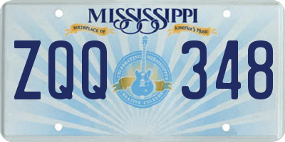 MS license plate ZQQ348
