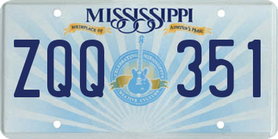 MS license plate ZQQ351