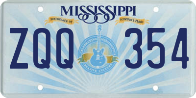 MS license plate ZQQ354