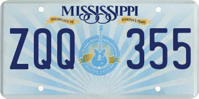 MS license plate ZQQ355