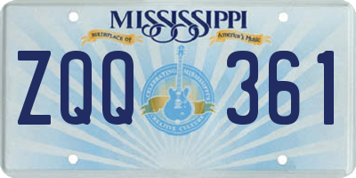MS license plate ZQQ361