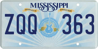 MS license plate ZQQ363