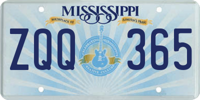 MS license plate ZQQ365