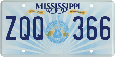 MS license plate ZQQ366