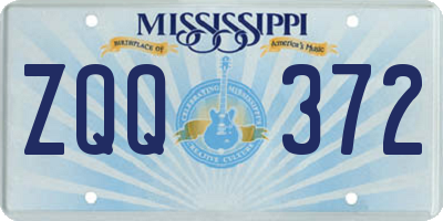 MS license plate ZQQ372
