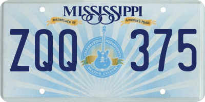 MS license plate ZQQ375