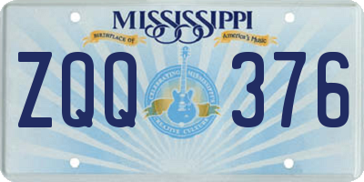 MS license plate ZQQ376