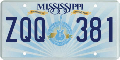 MS license plate ZQQ381