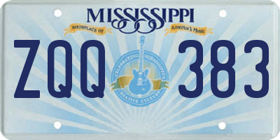 MS license plate ZQQ383