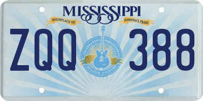 MS license plate ZQQ388