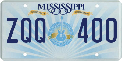 MS license plate ZQQ400