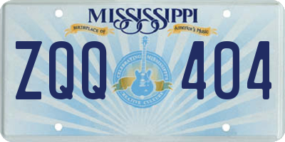 MS license plate ZQQ404