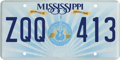 MS license plate ZQQ413