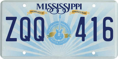 MS license plate ZQQ416