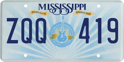 MS license plate ZQQ419