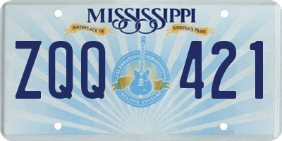 MS license plate ZQQ421