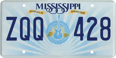 MS license plate ZQQ428