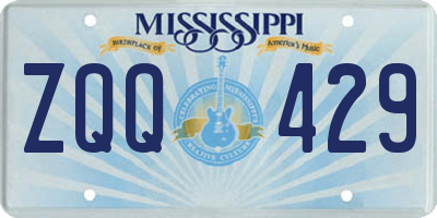 MS license plate ZQQ429