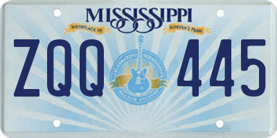 MS license plate ZQQ445