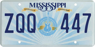 MS license plate ZQQ447