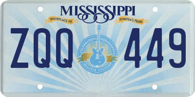 MS license plate ZQQ449