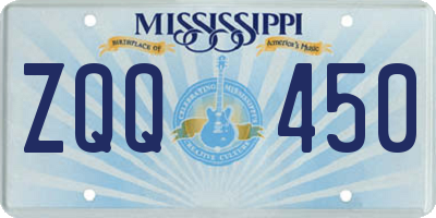 MS license plate ZQQ450