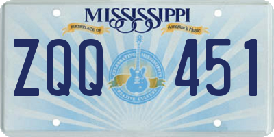 MS license plate ZQQ451