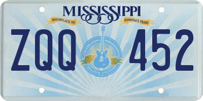 MS license plate ZQQ452