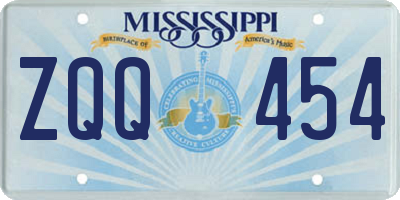 MS license plate ZQQ454