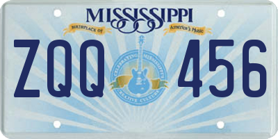 MS license plate ZQQ456