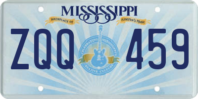MS license plate ZQQ459
