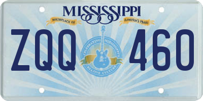 MS license plate ZQQ460